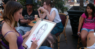 Caricaturiste parlant anglais